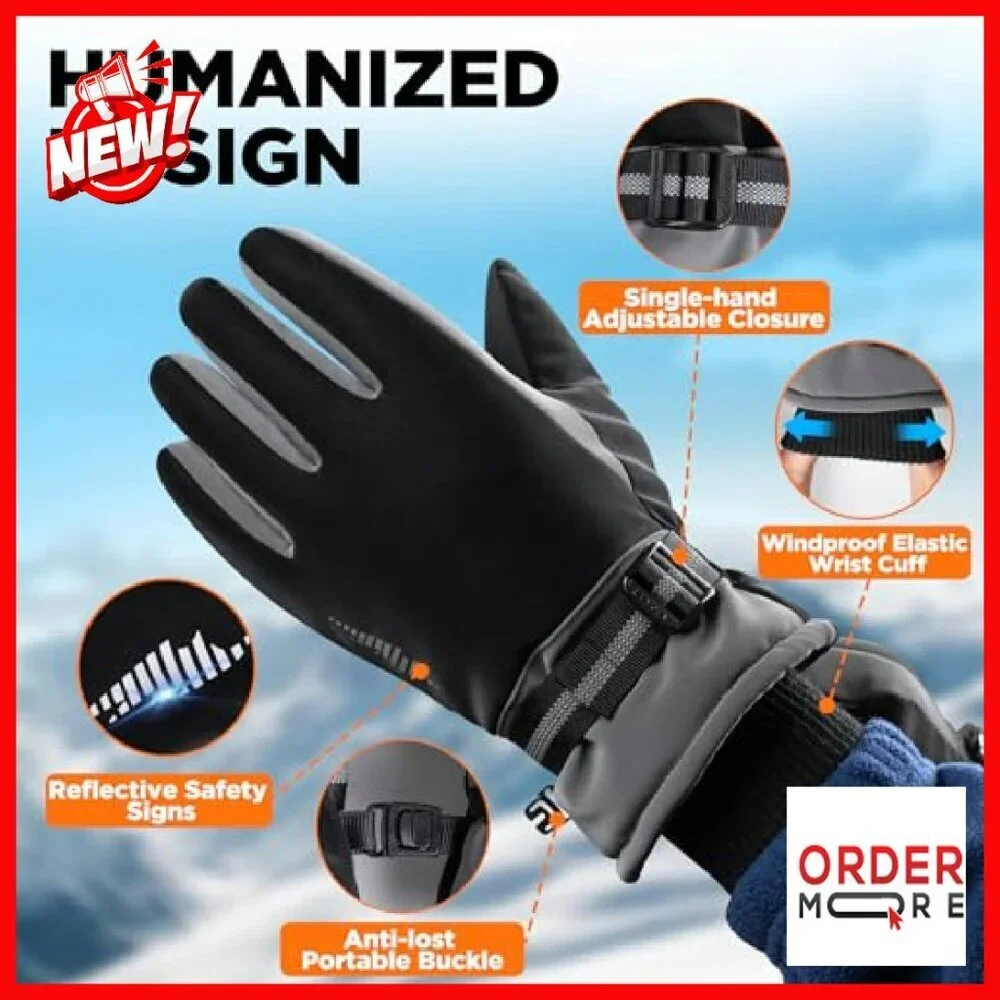 3M Thinsulate Thermal Ski Gloves Waterproof Touchscreen Unisex Cold Weather